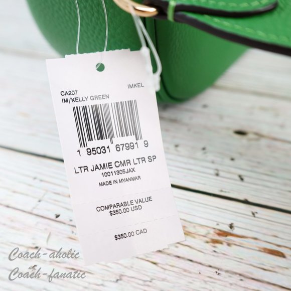 NWT Coach CA207 Jamie Camera Bag Leather Crossbody in Kelly Green - Picture 5 of 11